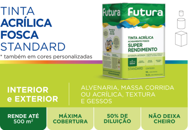 Branco Fosco Standard Super rendimento - 18L - Futura - Image 2