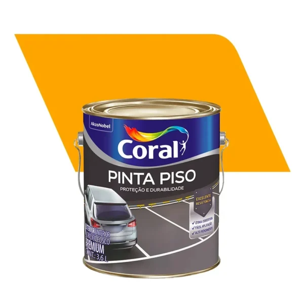 Tinta Piso Amarelo Demarcação - 3,6l galão - Coral