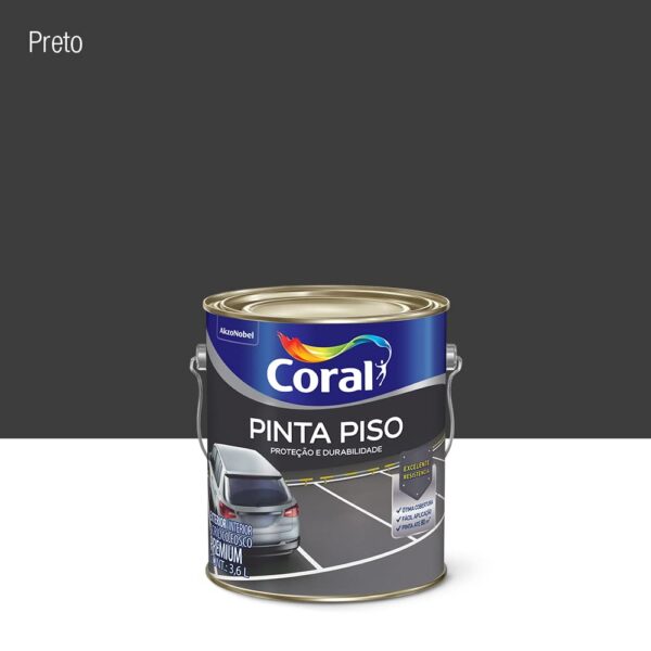 Tinta Piso Preto - 3,6l galão - Coral