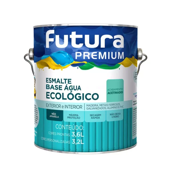 Esmalte Acetinado Base água - Branco - 3,6l galão - Futura