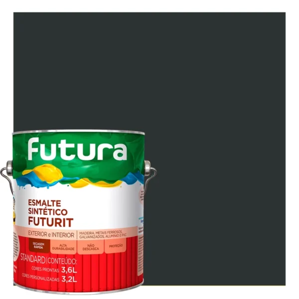 Esmalte Brilho - Preto - 3,6l galão - Futura