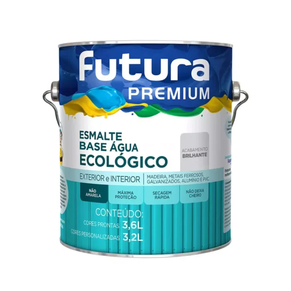 Esmalte Brilho Base água - Branco - 3,6l galão - Futura