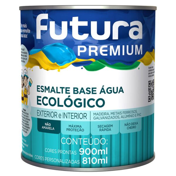 Esmalte Brilho Base água - Branco - 900ml - Futura